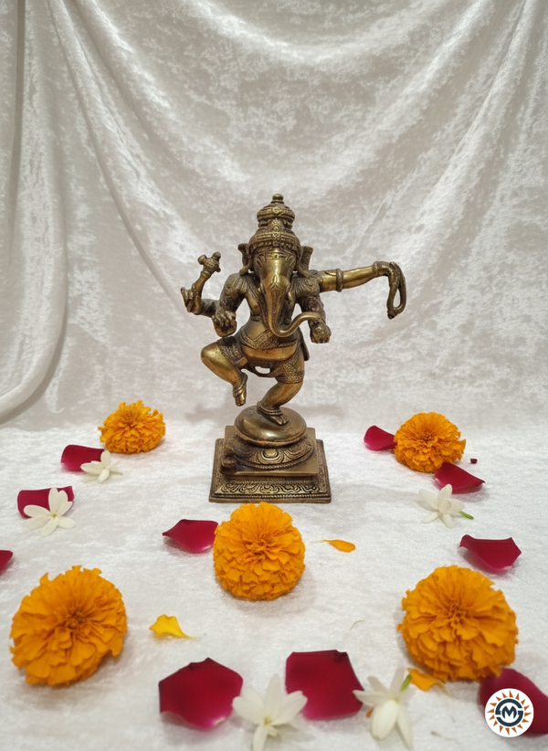 Nritya Ganesh Ji Brass Idol