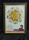 Gold-toned MahaShubh All-in-One Yantra plate featuring sacred geometry, numerical grids, and Sanskrit mantras for prosperity and protection