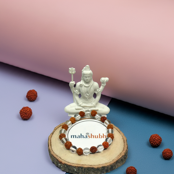 rudraksha crystal bracelet for spiritual protection and positive energy