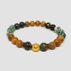 Multicolored beaded bracelet on a white background
