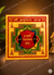 A square Shri Hanuman Yantra card or plaque featuring a colorful traditional Indian design with red, green, yellow, and black geometric patterns, Devanagari text, and small deity illustrations, displayed on a dark surface with warm lighting.