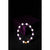 Bracelet with white, purple, and gold beads on a dark background
