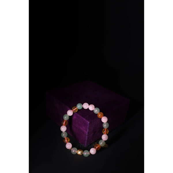 Multicolored beaded bracelet on a dark background