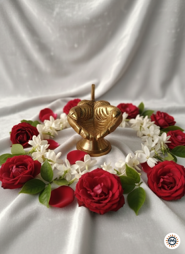 Hand Shaped Brass Diya