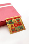 Sacred Vedic Navgrah Yantra for home altar featuring etched symbols of Sun, Moon, and Mars
